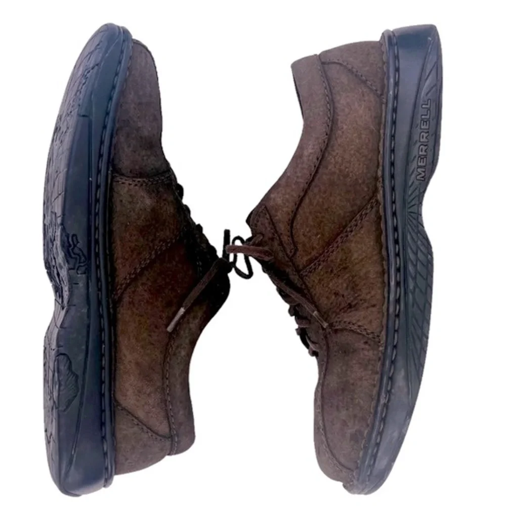 Merrell Shoes Men’s World Sport Bitter Oxford Lace Up 40347 Brown Leather